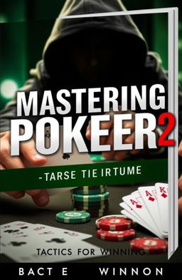 A visually striking book cover for "Mastering Pokerrr2: Tactics for Winning" featuring a poker scene with a dramatic, moody atmosphere