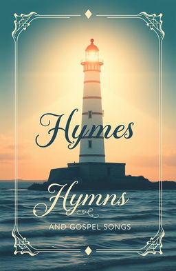 A beautifully designed book cover for a hymnal of hymns and gospel songs, featuring a classic and vintage aesthetic