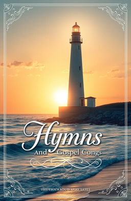 A beautifully designed book cover for a hymnal of hymns and gospel songs, featuring a classic and vintage aesthetic