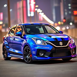 A customized Maruti Suzuki Baleno with a sporty, aggressive look