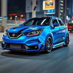 A customized Maruti Suzuki Baleno with a sporty, aggressive look