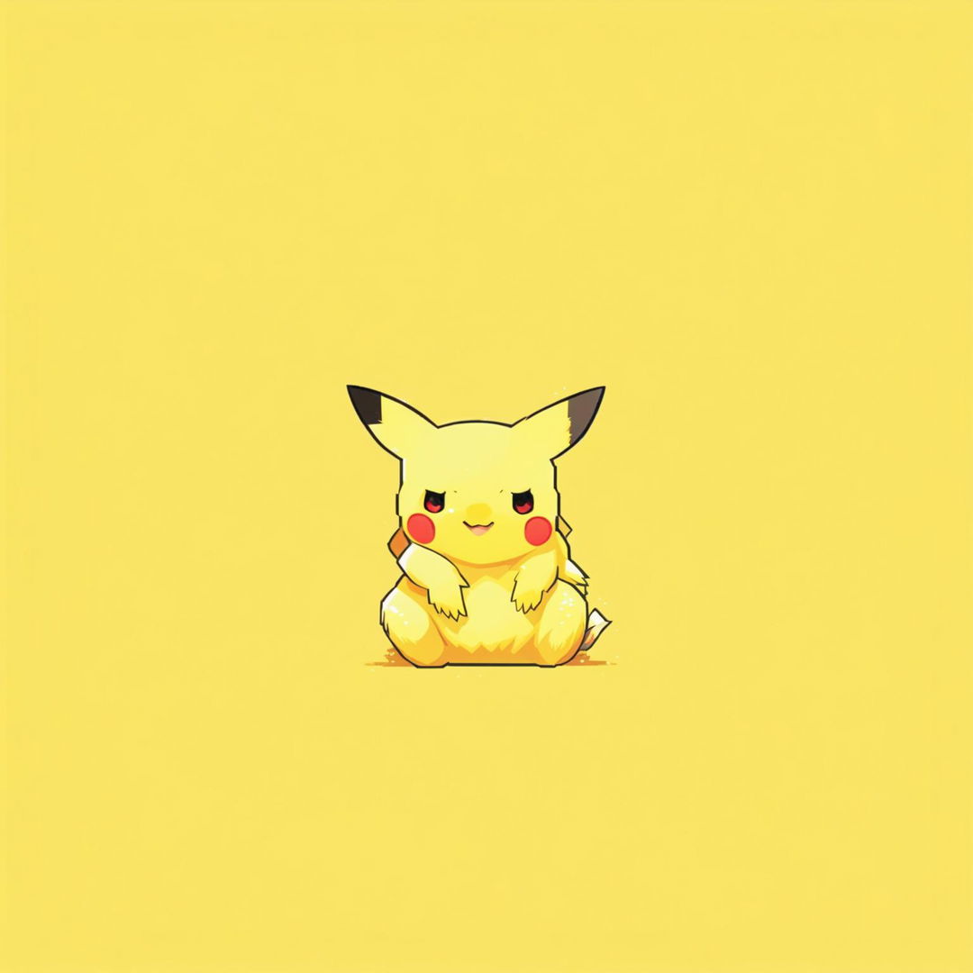 Vintage-style pixel art of Pikachu in a 200mm square composed of 32k pixels, with a color palette reminiscent of early video gaming