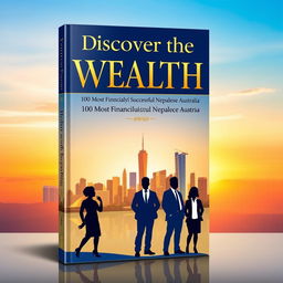 A vibrant book cover design for the title 'Discover the Wealth: 100 Most Financially Successful Nepalese in Australia'