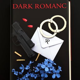 A dark romance book cover featuring a black background