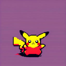 Pixel art profile picture of Pikachu against a vibrant red background.