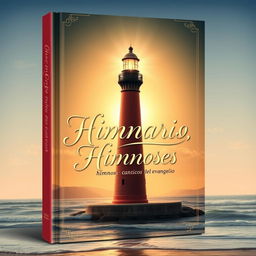 A beautifully designed book cover for a hymnal of hymns and gospel songs, featuring a classic and vintage aesthetic