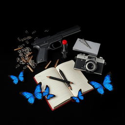 A visually striking photo set against a pure black background, capturing a dark and intriguing theme