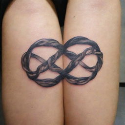 Design a symbolic tattoo featuring three intertwined themes representing sibling bond