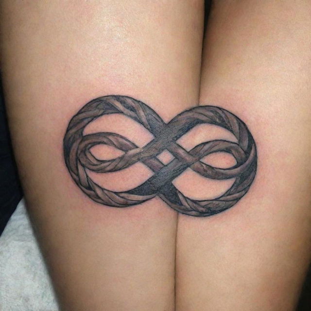 Design a symbolic tattoo featuring three intertwined themes representing sibling bond