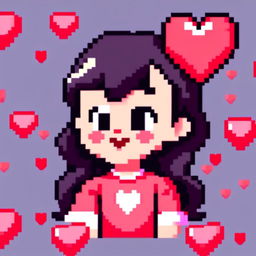 Pixel art profile picture of a heart for Valentine's Day.