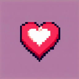 Pixel art profile picture featuring a vibrant red heart against a soft pastel background.