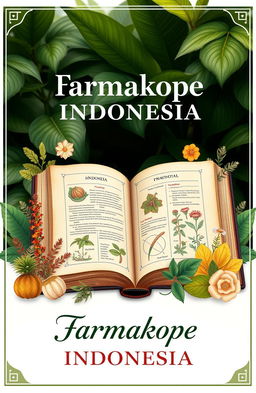 An aesthetically pleasing poster featuring the Indonesian Pharmacopeia book