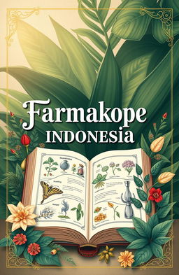 An aesthetically pleasing poster featuring the Indonesian Pharmacopeia book