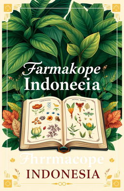 An aesthetically pleasing poster featuring the Indonesian Pharmacopeia book