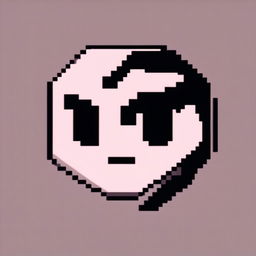 Monochrome pixel art profile picture featuring a stylized human face with geometric features and a pixellated hairstyle.