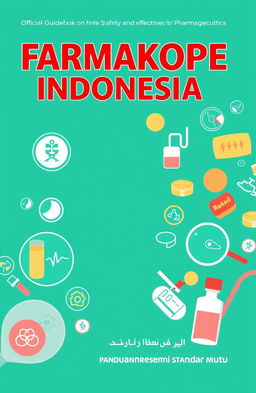 A professional and informative image representing the Farmakope Indonesia as an official guidebook on quality standards for medicines in Indonesia