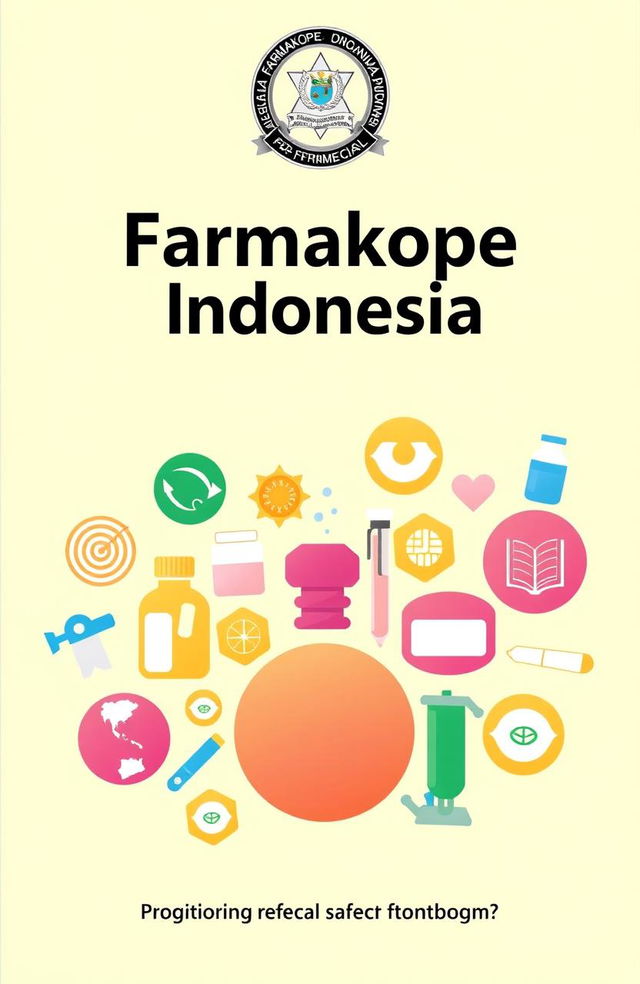 A professional and informative image representing the Farmakope Indonesia as an official guidebook on quality standards for medicines in Indonesia