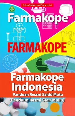 A professional and informative image representing the Farmakope Indonesia as an official guidebook on quality standards for medicines in Indonesia