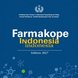 A professional and formal book cover for the 'Farmakope Indonesia'