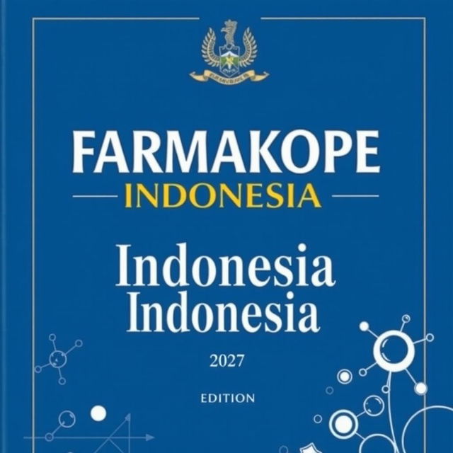 A professional and formal book cover for the 'Farmakope Indonesia'