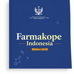 A professional and formal book cover for the 'Farmakope Indonesia'