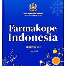 A professional and formal book cover for the 'Farmakope Indonesia'