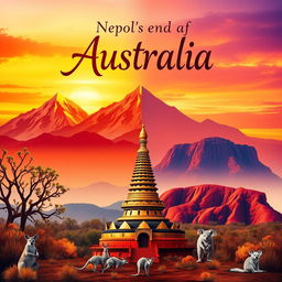 A captivating book cover design that combines elements from Nepal and Australia