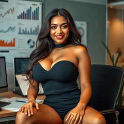 A stunning mixed-heritage woman with a beautiful, curvaceous figure, featuring prominent features including a delicate nose and fair, flawless skin