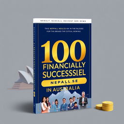 A visually stunning book cover design featuring the title '100 Most Financially Successful Nepalese in Australia'