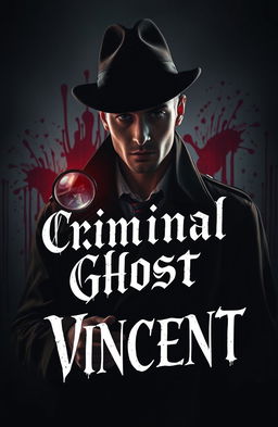 A handsome detective shrouded in darkness, surrounded by an eerie atmosphere