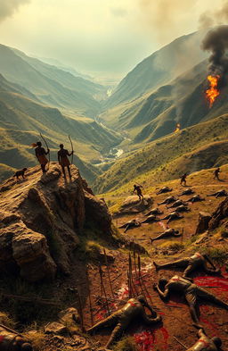 An aerial view of a valley in East Africa, showcasing a dramatic scene