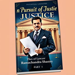 A captivating cover design for a novel titled 'In Pursuit of Justice - Tales of Lawyer Ramachandra Shastry' Part-1