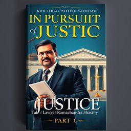 A captivating cover design for a novel titled 'In Pursuit of Justice - Tales of Lawyer Ramachandra Shastry' Part-1