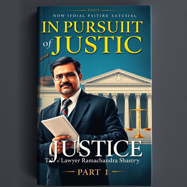 A captivating cover design for a novel titled 'In Pursuit of Justice - Tales of Lawyer Ramachandra Shastry' Part-1