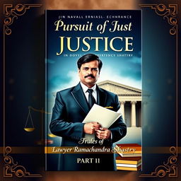 A captivating cover design for a novel titled 'In Pursuit of Justice - Tales of Lawyer Ramachandra Shastry' Part-1