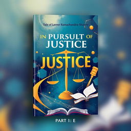 An abstract high-resolution cover design for a novel titled 'In Pursuit of Justice - Tales of Lawyer Ramachandra Shastry' Part-1