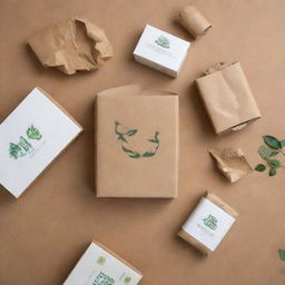 Illustrate an innovative startup producing eco-friendly packaging materials from recycled waste