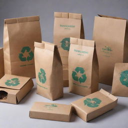 Illustrate an innovative startup producing eco-friendly packaging materials from recycled waste