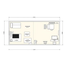 A detailed floor plan layout for a room measuring 7