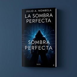 A modern and elegant book cover for 'La Sombra Perfecta' by Julio A