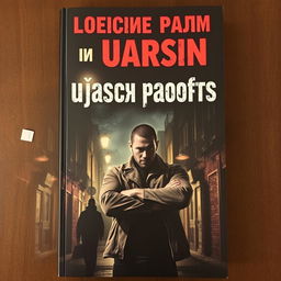 An intriguing book cover for 'плохие парни и ужасы работы', showcasing a dark, urban setting filled with mysterious alleys and shadowy figures