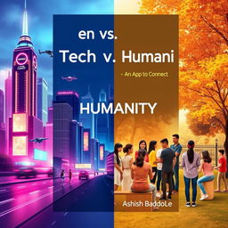A book cover design split into two contrasting halves