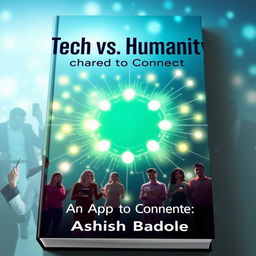 A book cover design featuring a large, glowing icon at the center that resembles a network or node diagram, symbolizing technology and connection