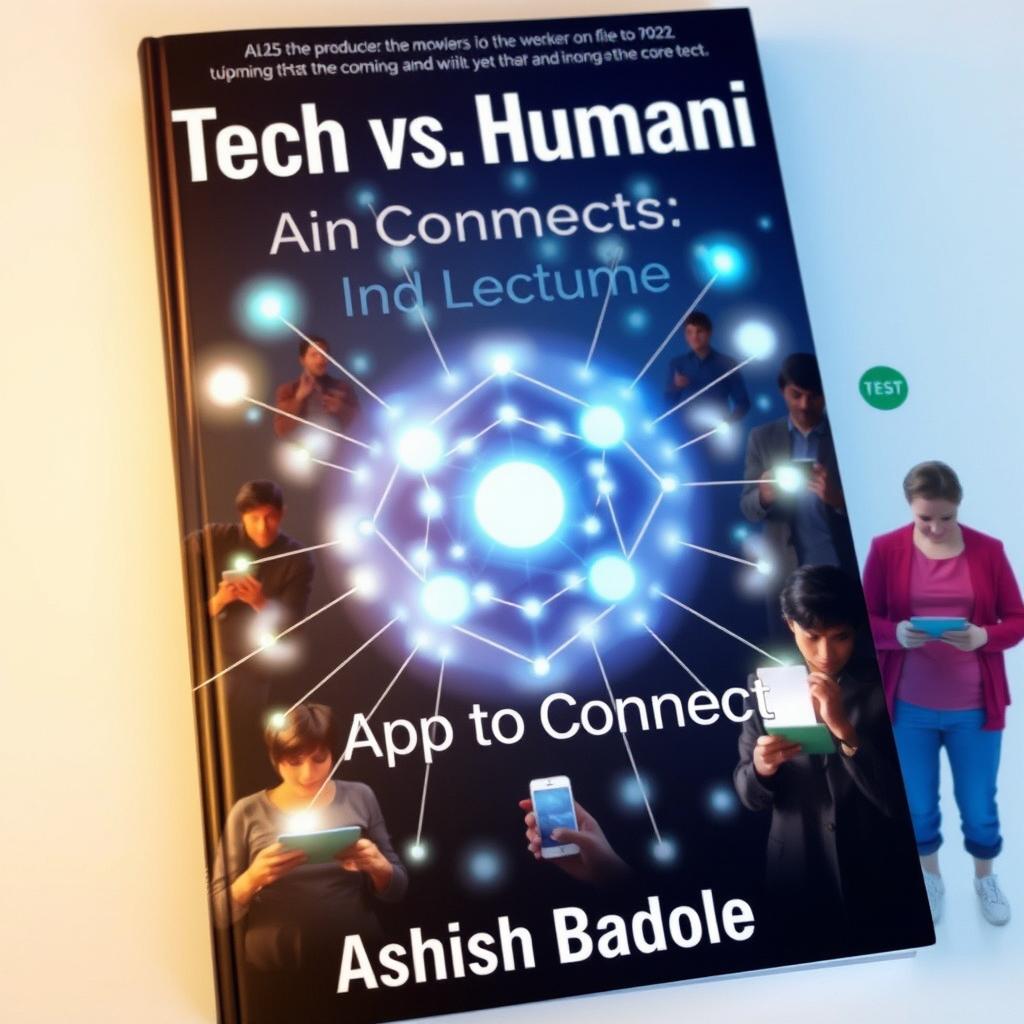 A book cover design featuring a large, glowing icon at the center that resembles a network or node diagram, symbolizing technology and connection