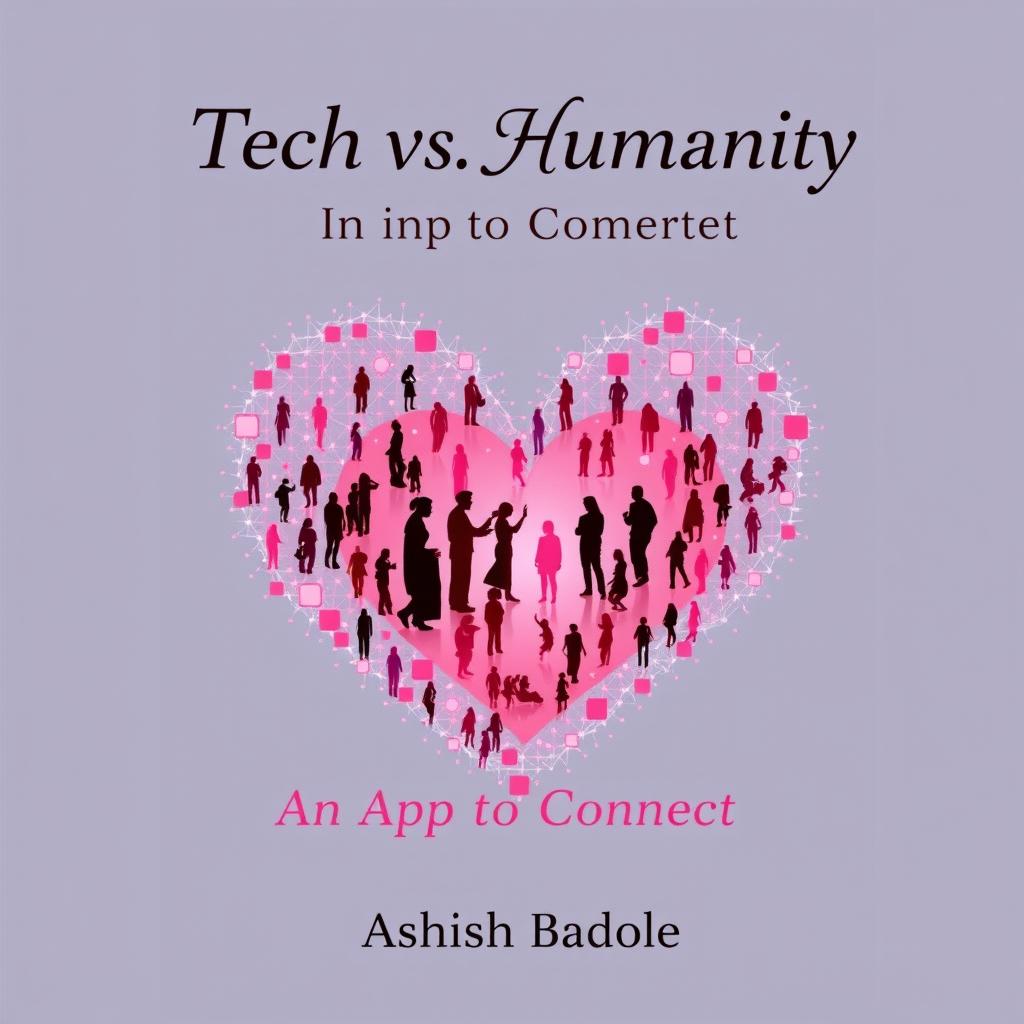 A book cover featuring a prominent heart shape crafted from digital pixels or nodes that symbolizes the blend of technology and humanity