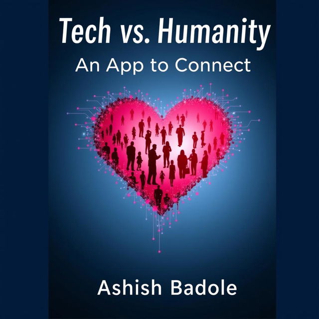 A book cover featuring a prominent heart shape crafted from digital pixels or nodes that symbolizes the blend of technology and humanity