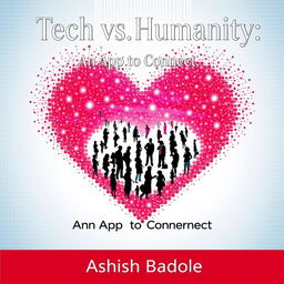 A book cover featuring a prominent heart shape crafted from digital pixels or nodes that symbolizes the blend of technology and humanity