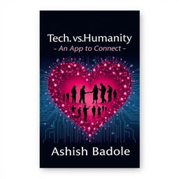 A book cover design featuring a prominently displayed heart shape made of digital pixels or nodes, effectively blending technology with human symbolism