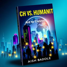 A striking book cover design featuring a futuristic cityscape composed of towering skyscrapers intertwined with flowing digital code, symbolizing the blend of technology and urban life
