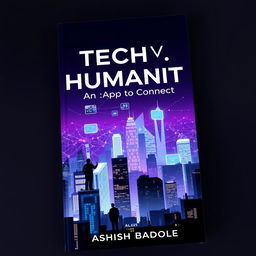 A dynamic book cover design showcasing a cityscape constructed from blocky digital pixels, exuding a futuristic vibe